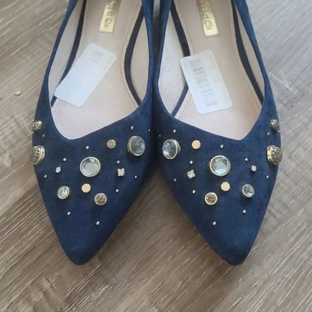 Louise et Cie 'Lo Alwick' Suede‎ Flats with Rhinestones & Studs